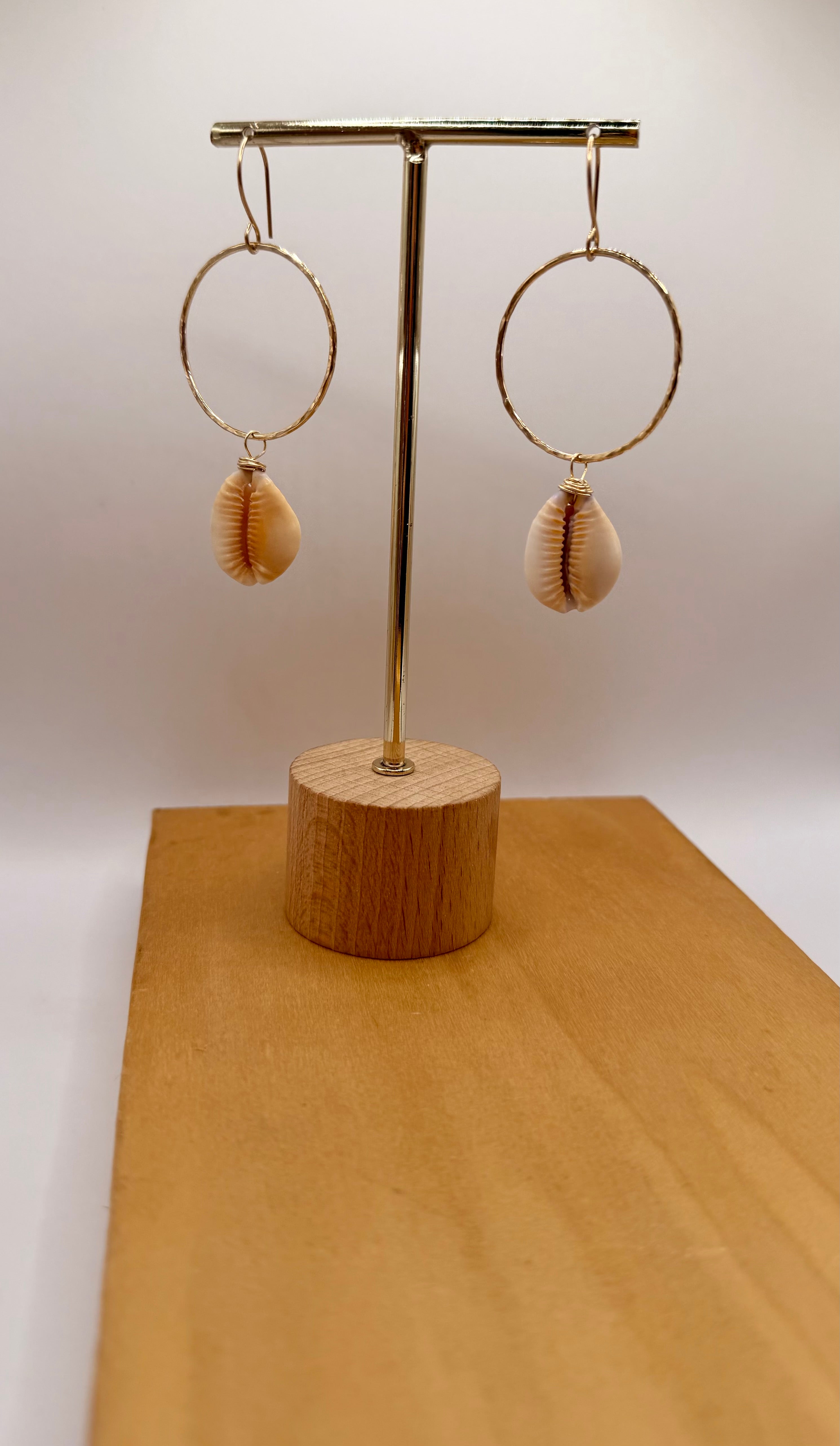 Honey Cowrie GF Hoops