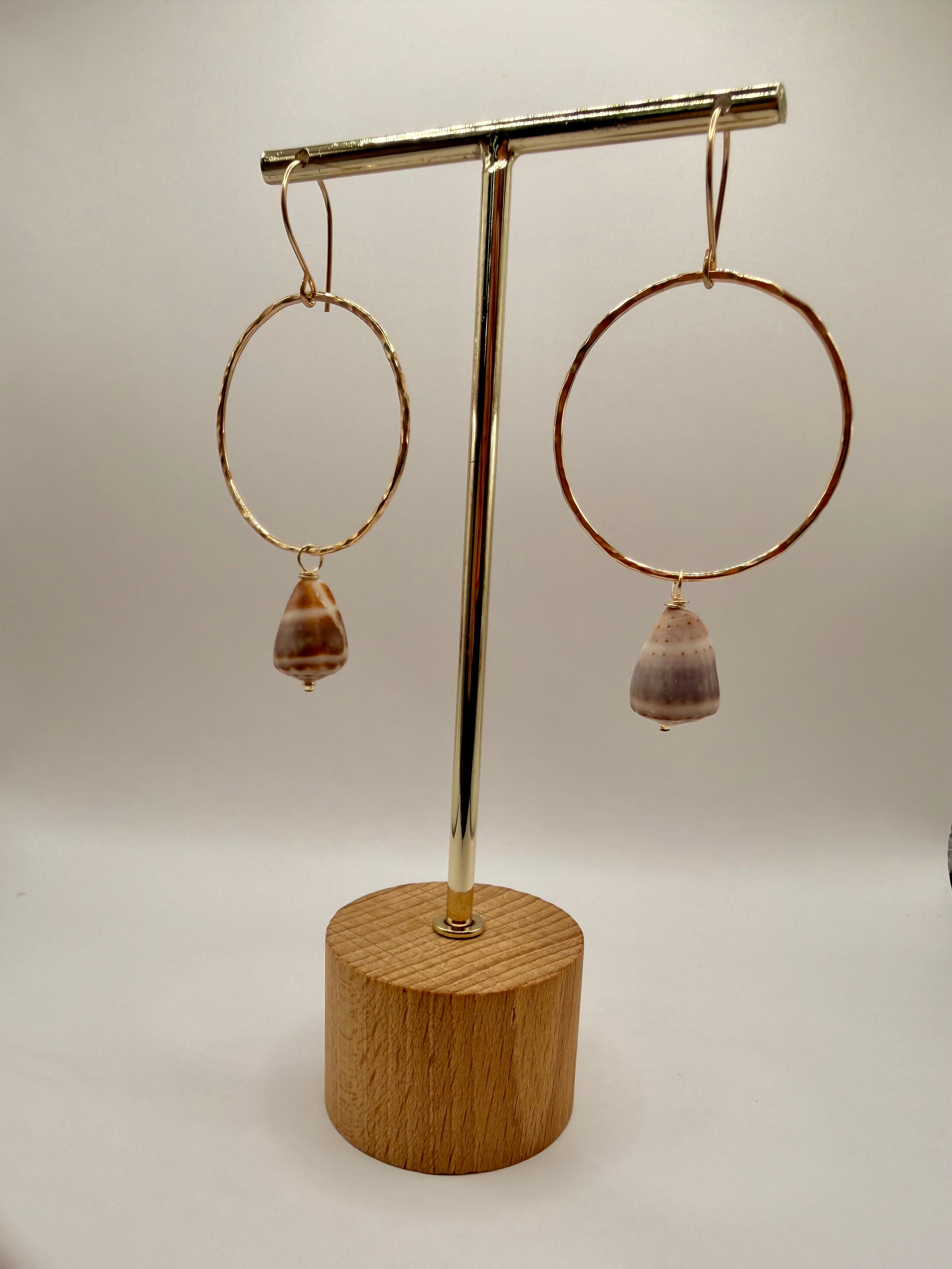 Mix Cone Shell Gold Hoops