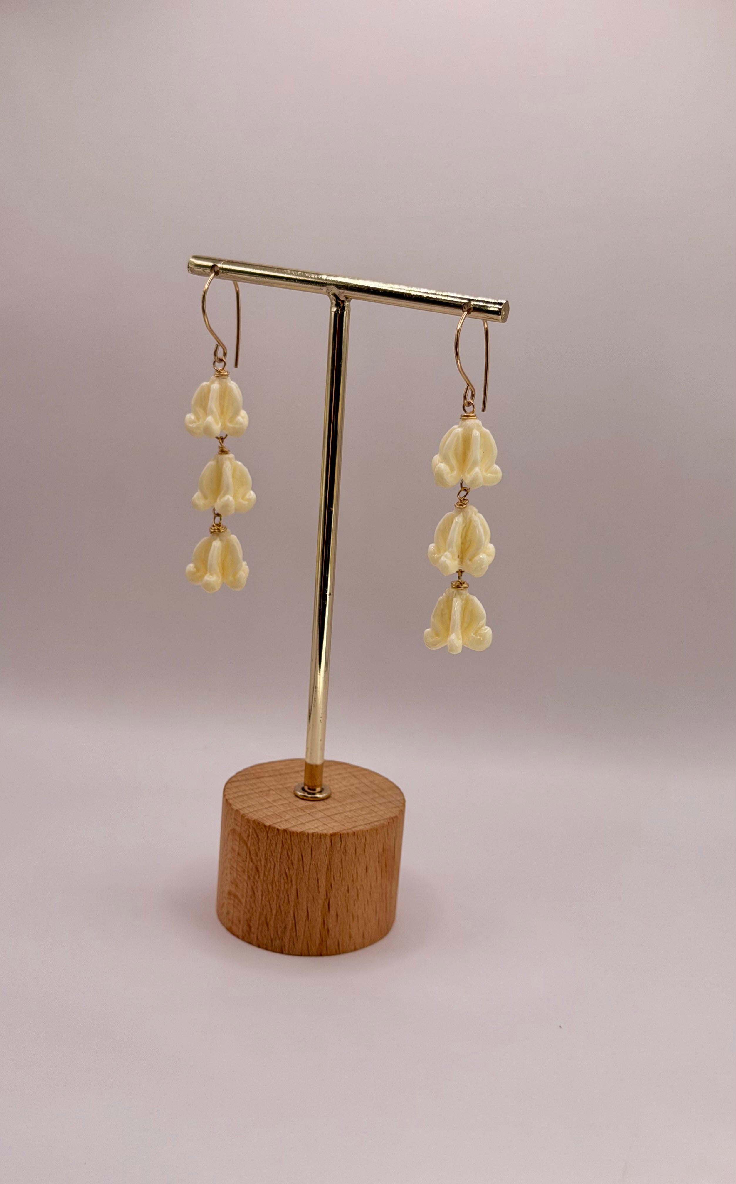 Crown Flower Dangle Earrings