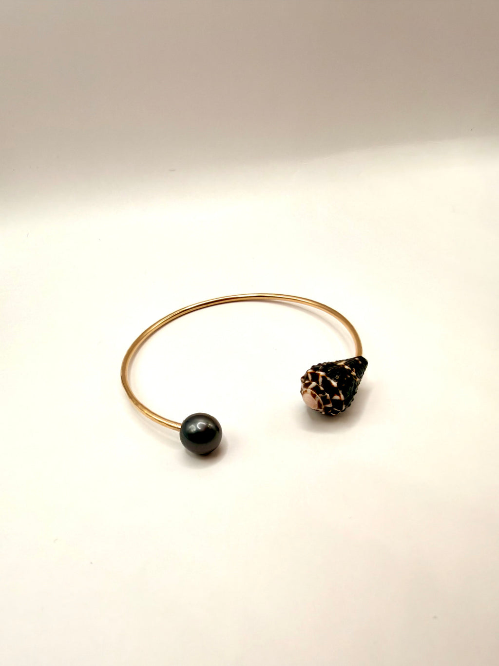 Tahitian Pearl & Chaldean Cuff- Size 6.25