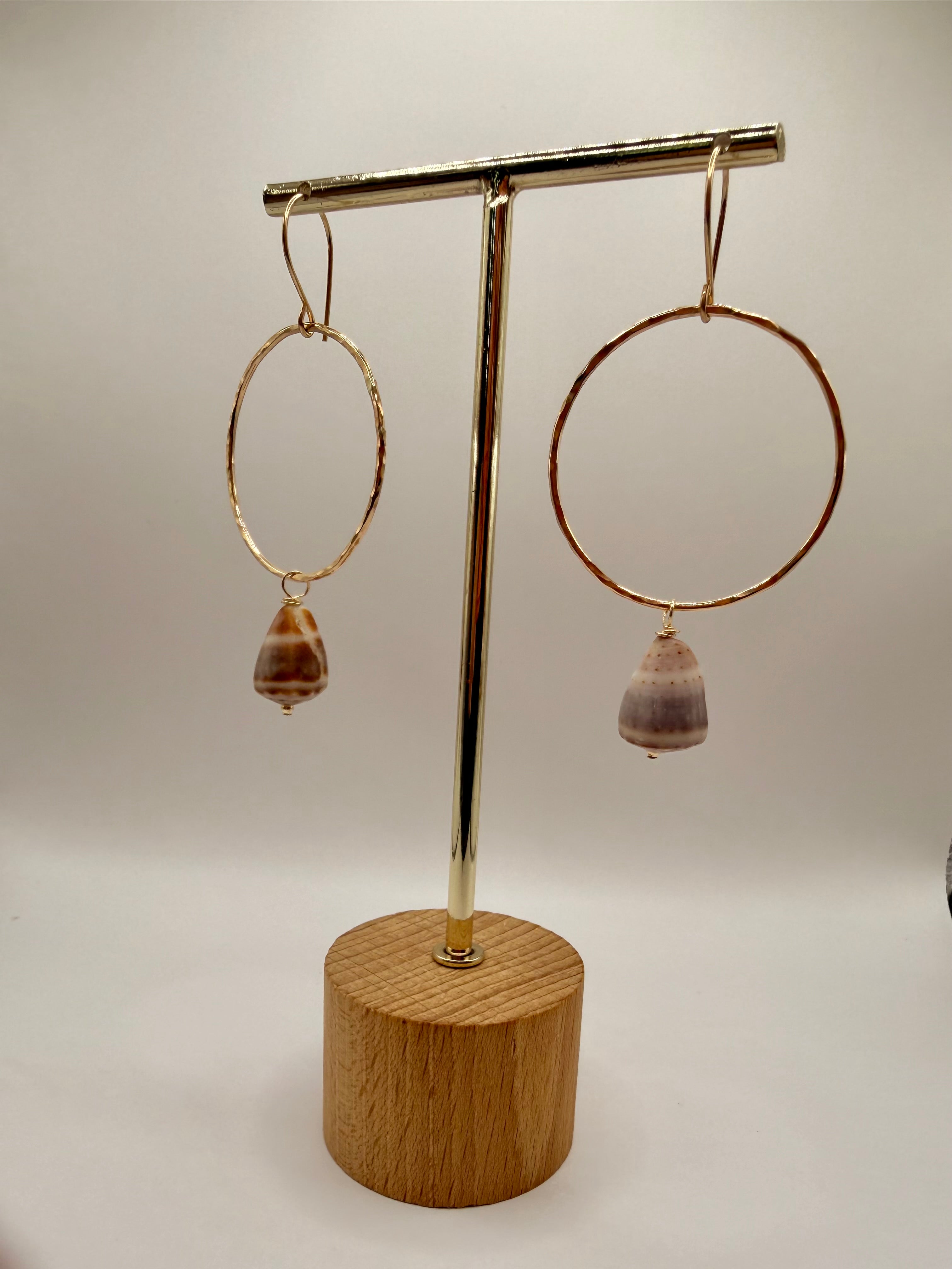 Mix Cone Shell Gold Hoops
