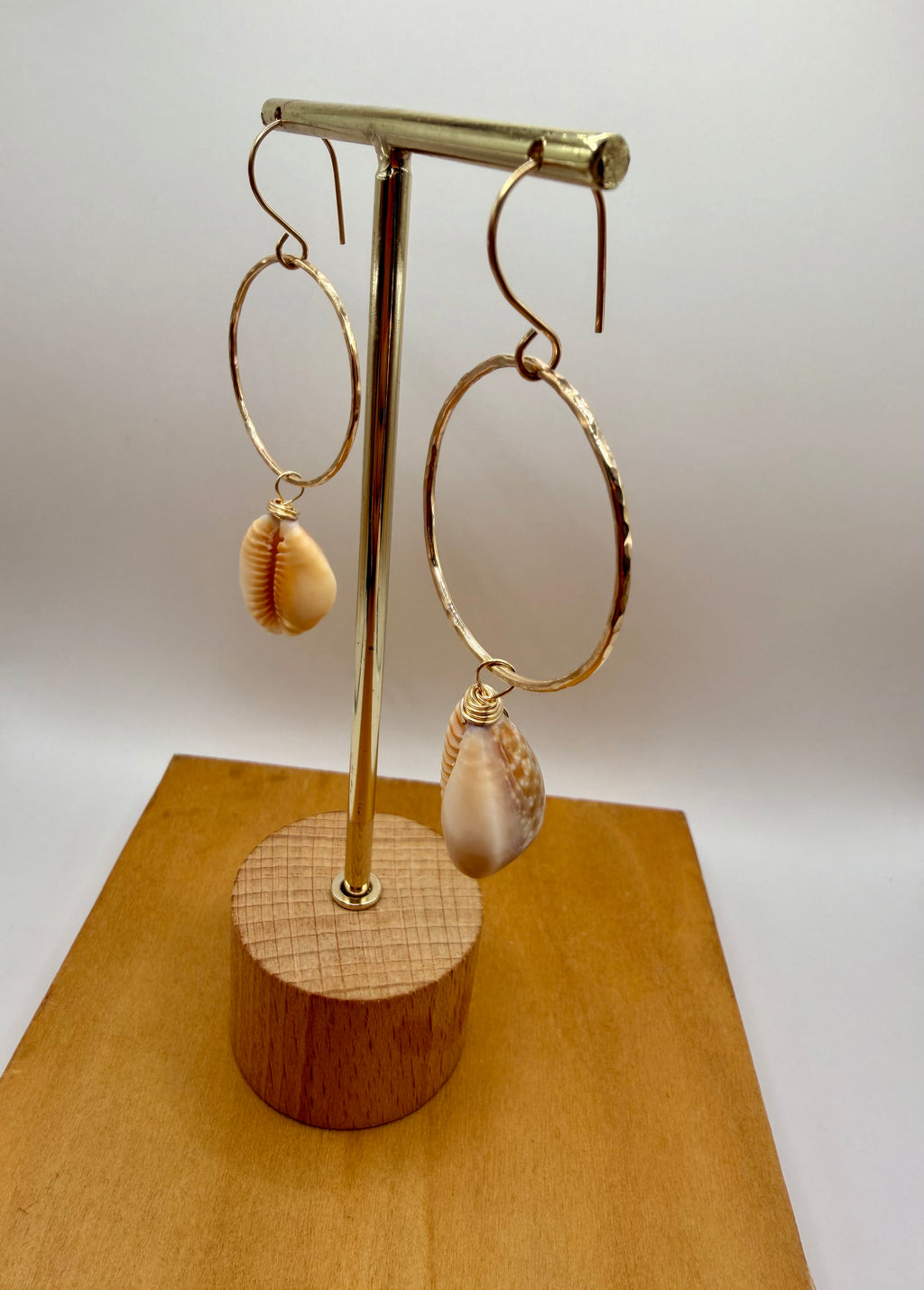 Honey Cowrie GF Hoops